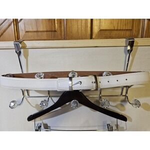 Nike G-Flex Pebble Grain Leather Belt Golf White Size 40 Men's